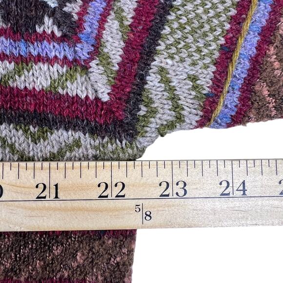 Vintage 90s Woolrich Wool Sweater L Fair Isle Floral Knit Hong Kong Boho Cottage - Picture 11 of 14